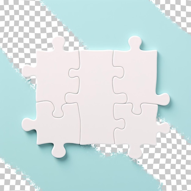 top down view of transparent background with white puzzle piece missing