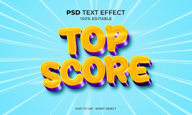 PSD top score text 3d-style-effekt