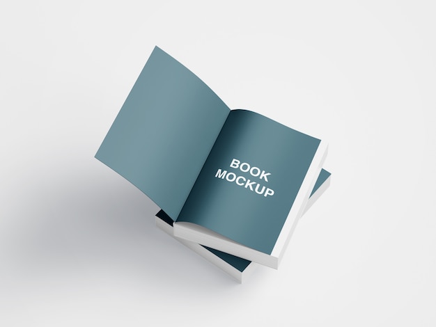 top side view of mockup of book first page