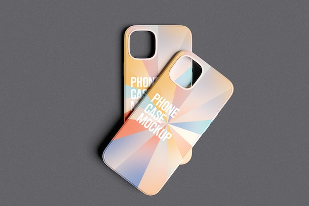 Top-View auf dem Telefonhülle-Mockup