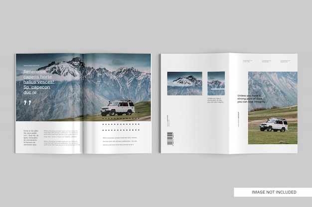 PSD top view magazine mockup