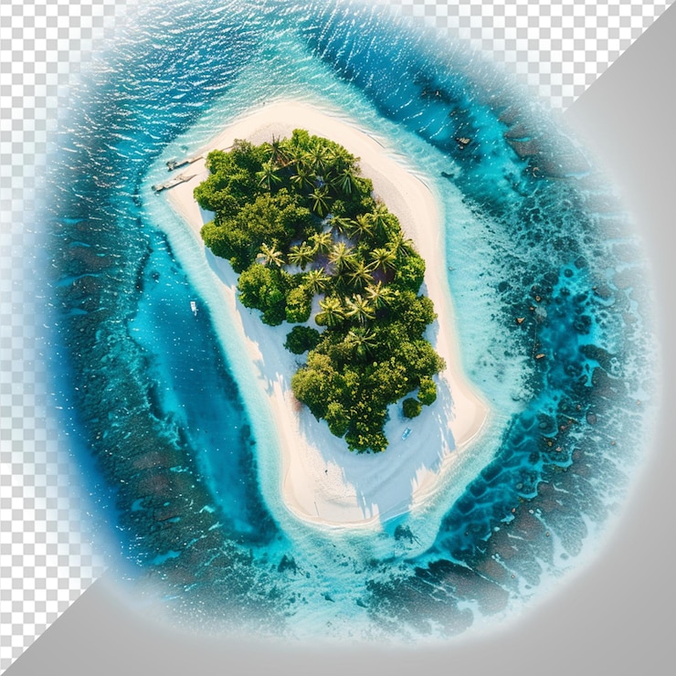 PSD top view maldives island png