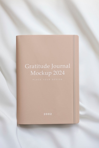 Top view mockup del diario della gratitudine