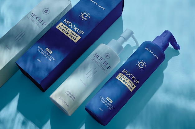 Top-View-Produkt mit Wasserschatten-Mockup
