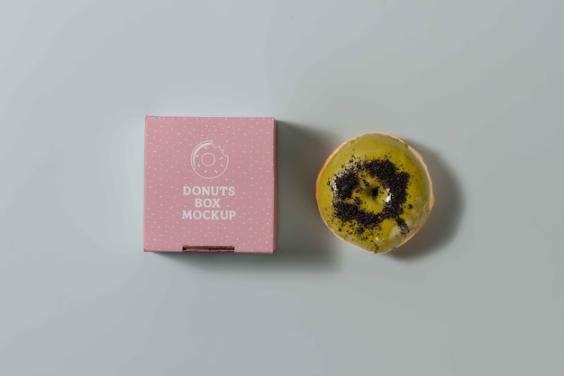 Top View Studio Donut Box Branding Mockup