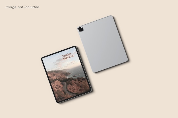 Top View Tablet Mockup per mostrare il design dell'interfaccia utente al cliente