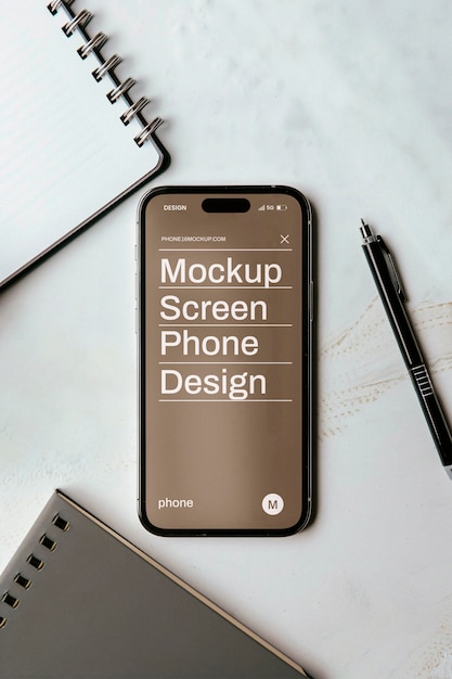 Top-View über das Smartphone-Mockup-Design