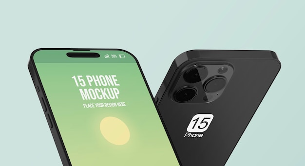 PSD top-view über telefon-mockup