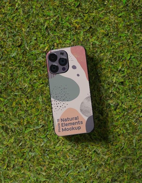 Top-View über Telefon-Mockup