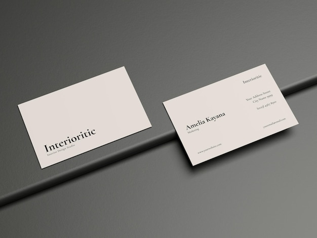 Top-View-Visitenkarten-Mockup