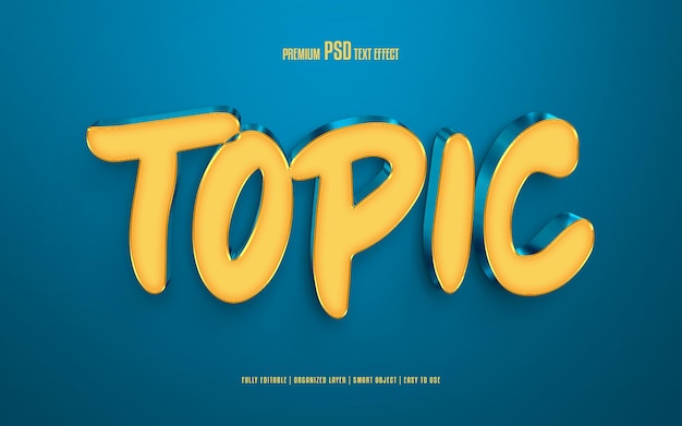 topic editable premium psd text effect