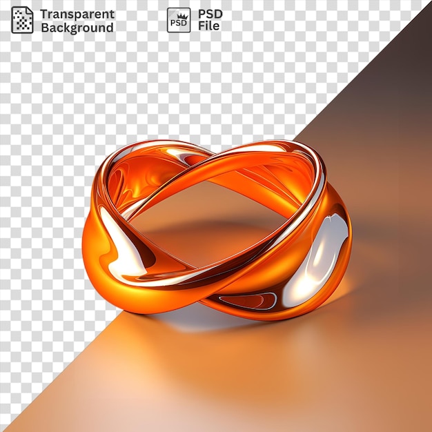 PSD topólogos fotográficos realistas transparentes anel de faixa ma bius em uma mesa