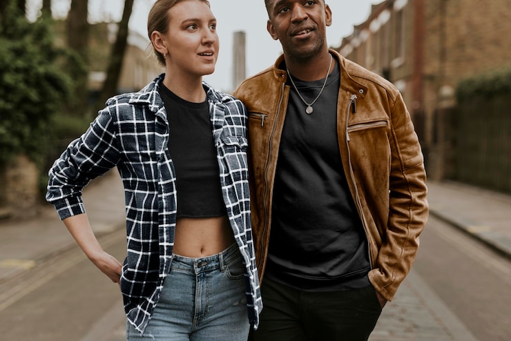PSD tops mockup couple street fashion psd