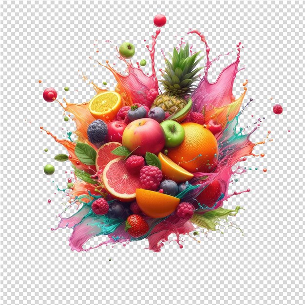 PSD un toque de la naturaleza los refrescantes elementos de la fruta