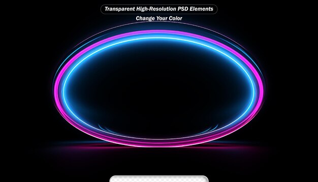 PSD torbellino de neón curva de círculo colorido efecto de luz de línea de anillo abstracto fondo