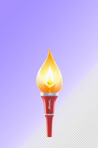 PSD torche d'illustration psd 3d isolée sur un fond transparent