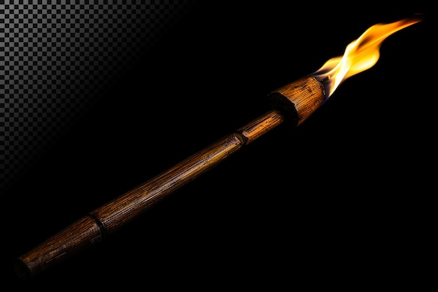 Torcia di bambù in fiamme
