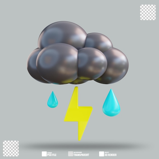 PSD tormenta de ilustración 3d 2