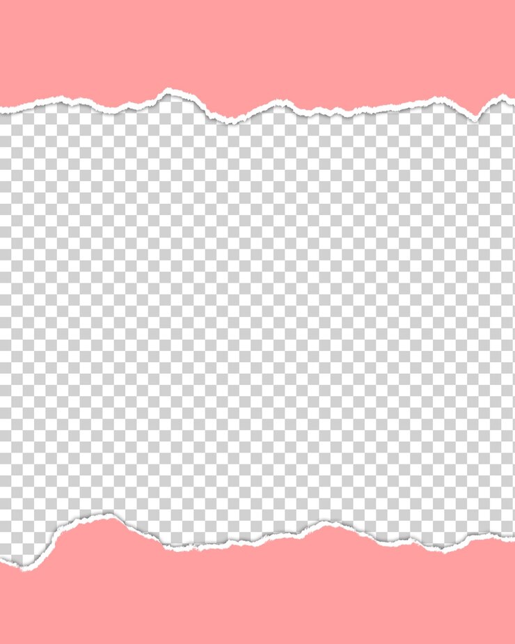 Torn Pink Paper Revealing Transparent Background