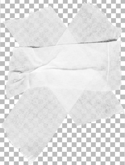 Torn white tape on transparent background