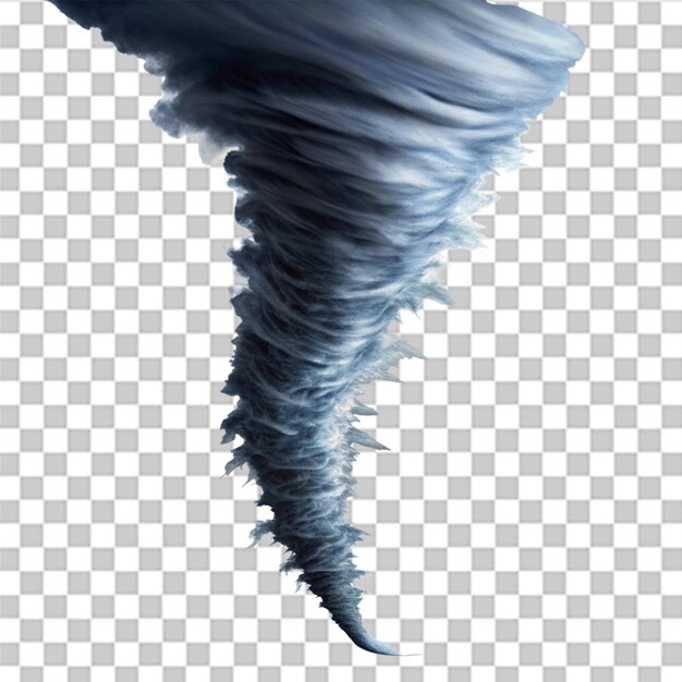 Tornado aislado sobre un fondo transparente