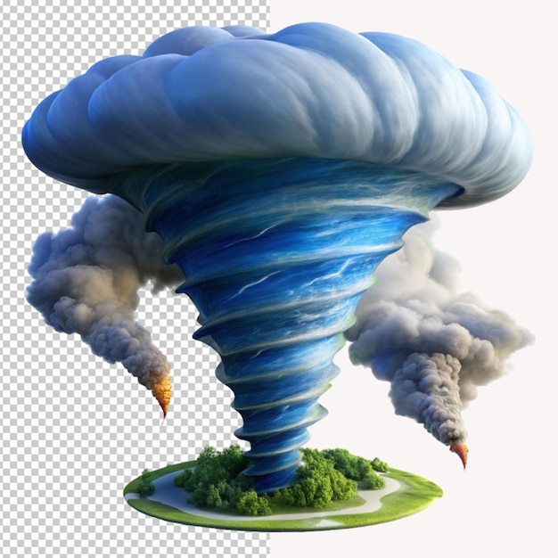 PSD tornado en un fondo transparente