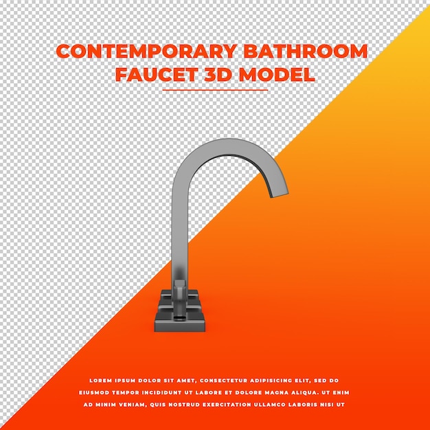 PSD torneira de banheiro contemporânea modelo 3d isolado