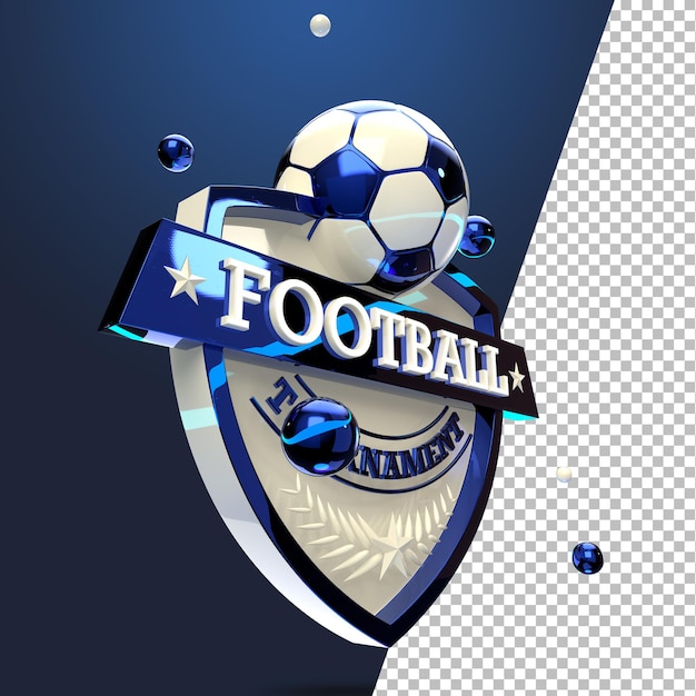 PSD torneo de fútbol de fútbol de emblema de renderizado 3d