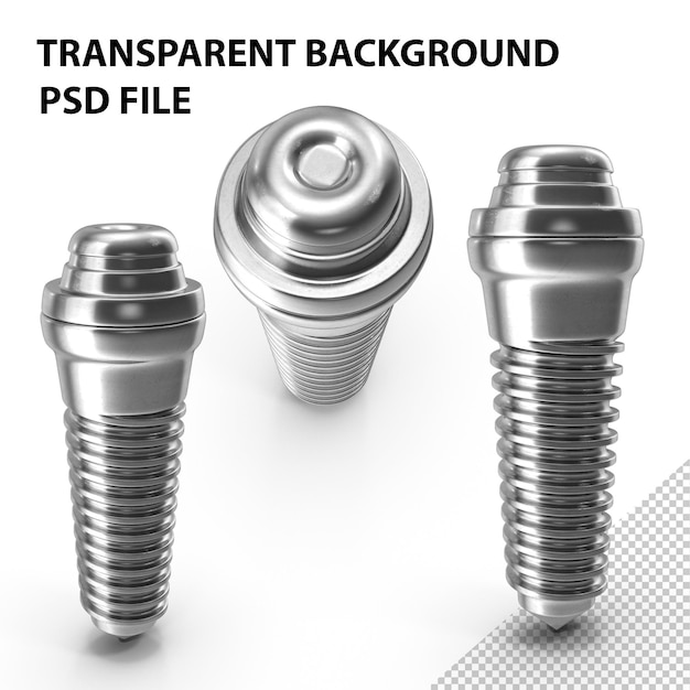 Tornillo y pilar de implante dental PNG