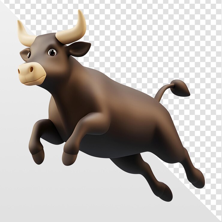 Toro dei cartoni animati che salta