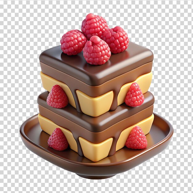 PSD torre de brownies con pastel de queso casero y rasp