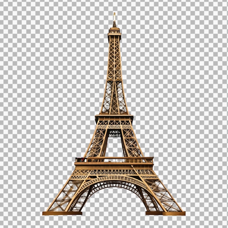 PSD la torre eiffel aislada en un fondo transparente ilustración de renderización en 3d