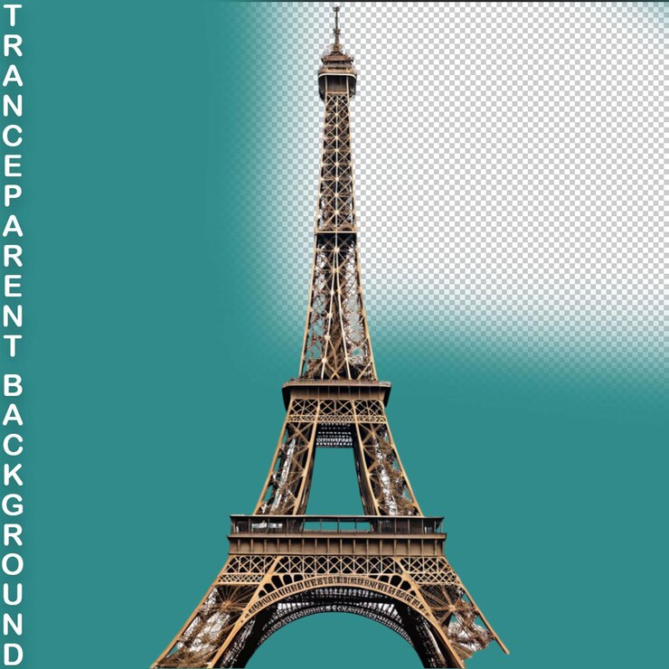 PSD la torre eiffel aislada en un fondo transparente
