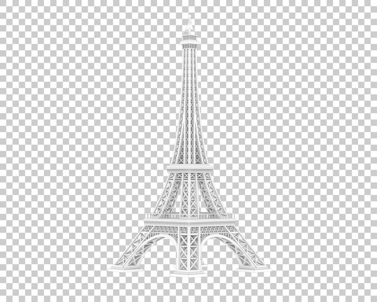 PSD torre eiffel aislada sobre fondo transparente ilustración de renderizado 3d