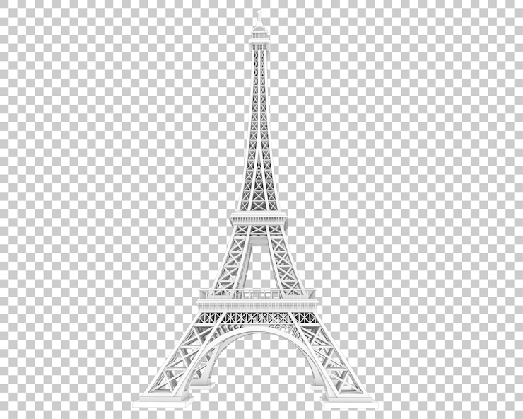 PSD torre eiffel aislada sobre fondo transparente ilustración de renderizado 3d