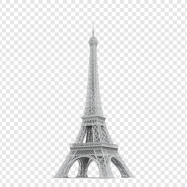 La Torre Eiffel aislada sobre un fondo transparente