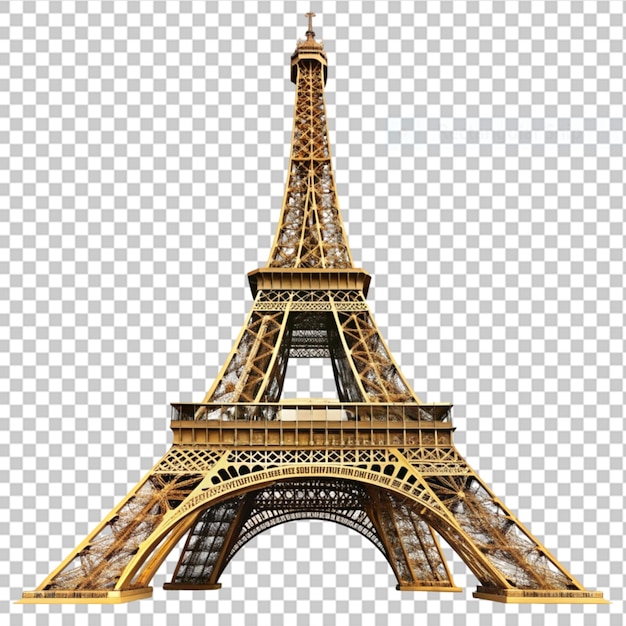 PSD la torre eiffel es un famoso monumento de parís, francia, sobre un fondo transparente.