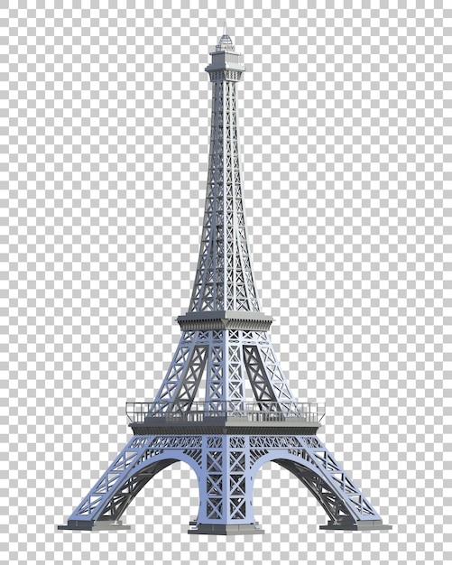 PSD torre eiffel na ilustração de renderização 3d de fundo transparente