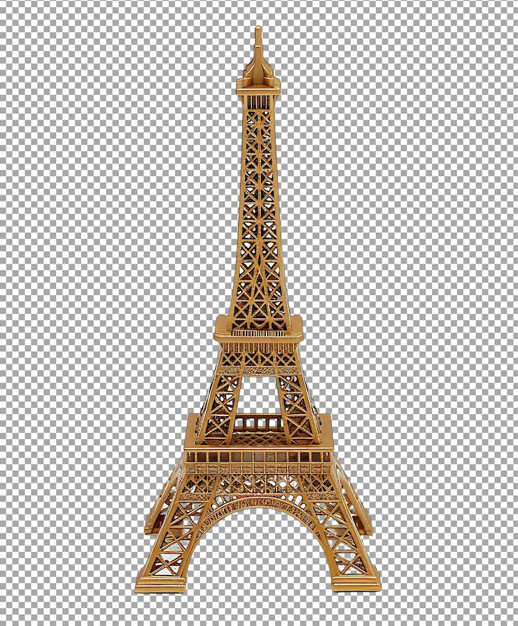 PSD torre eiffel png aislada en un fondo transparente