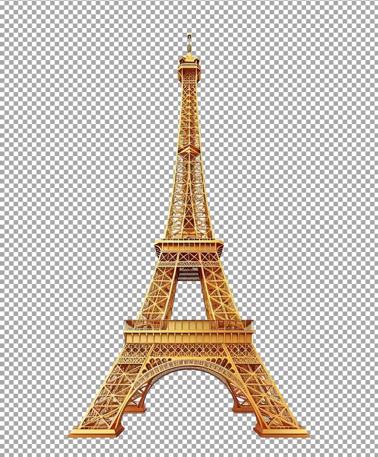 PSD torre eiffel png aislada en un fondo transparente