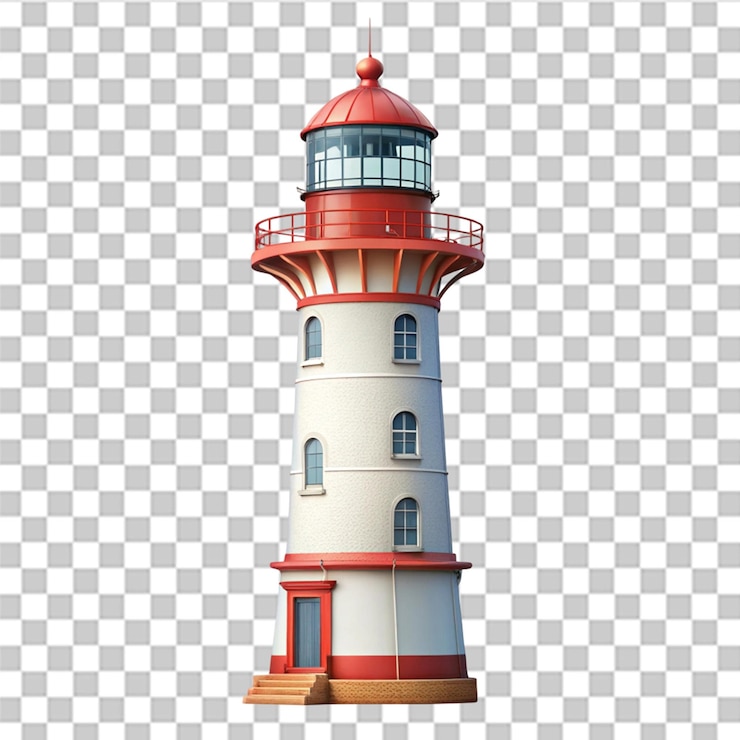 PSD torre del faro aislada sobre un fondo transparente