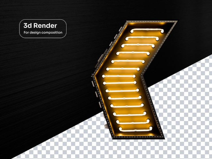 PSD torre de luz en forma de bumerangue 3d elemento de diseño futurista para volantes de eventos