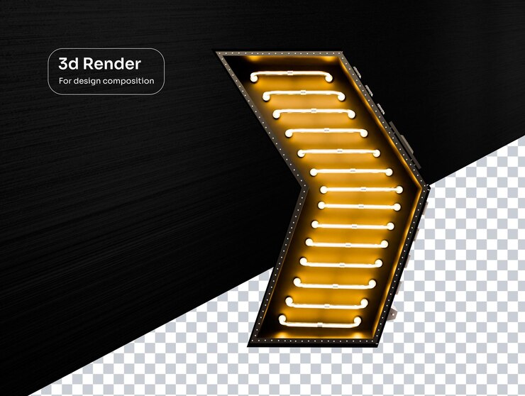 PSD torre de luz en forma de bumerangue 3d elemento de diseño futurista para volantes de eventos