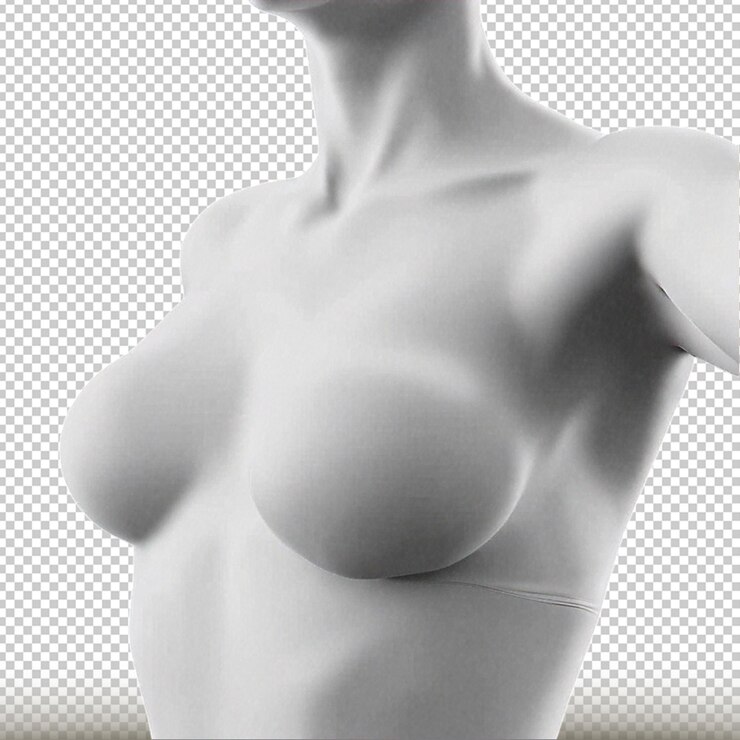 PSD torso feminino isolado em fundo transparente