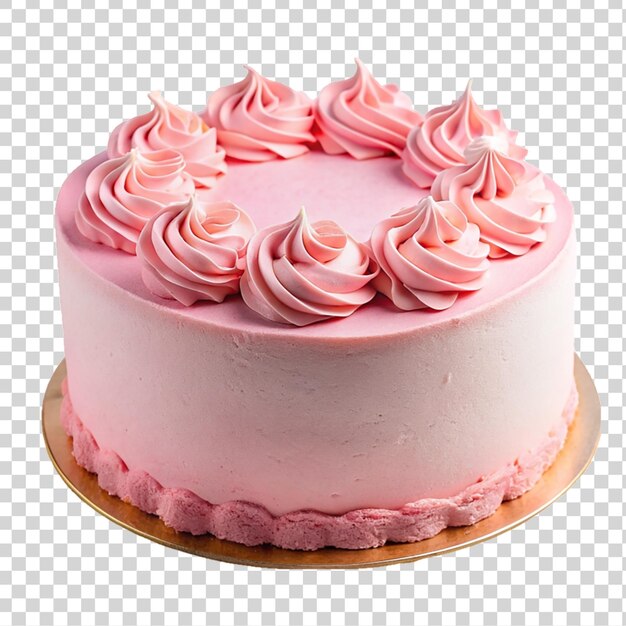 PSD torta com creme rosa sobre um fundo transparente