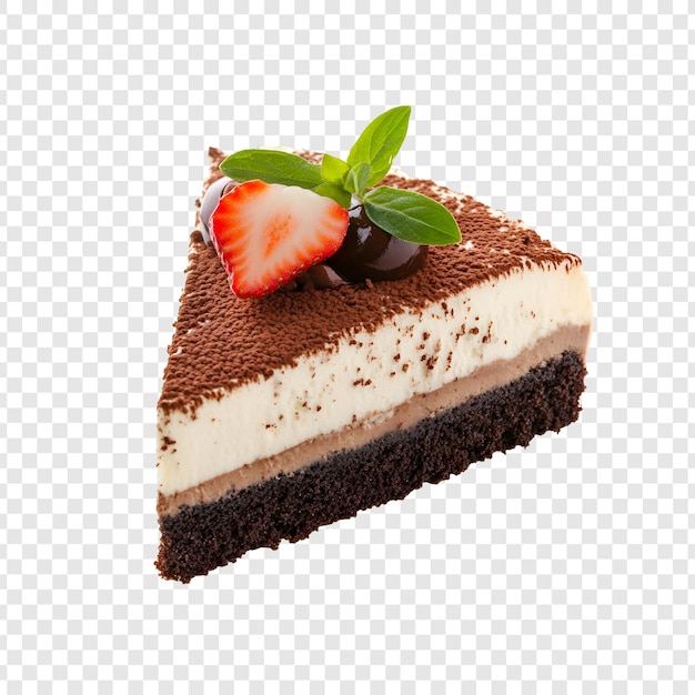 Torta de crema de chocolate con bayas y menta