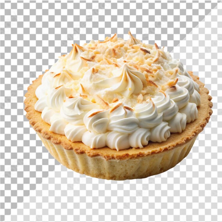 PSD torta de crema de coco sobre un fondo transparente