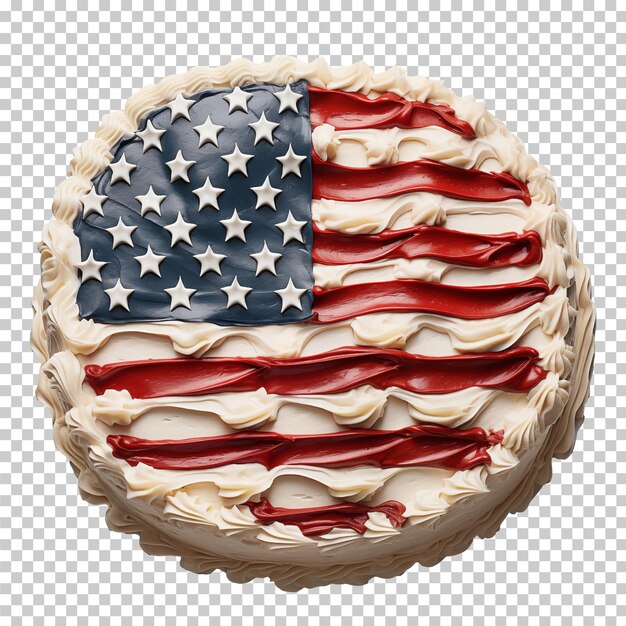 PSD torta de bandeira americana isolada em transparente