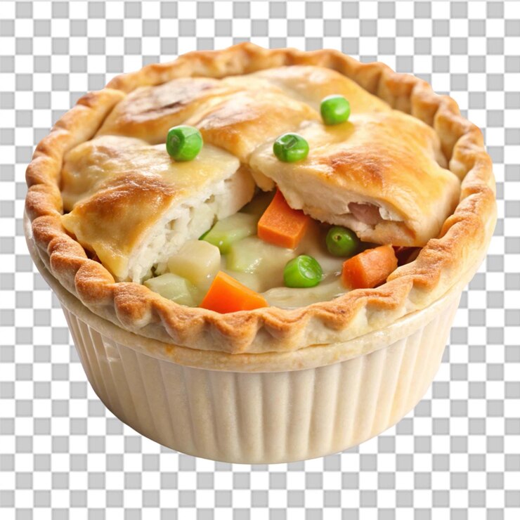 PSD torta de frango isolada em fundo transparente