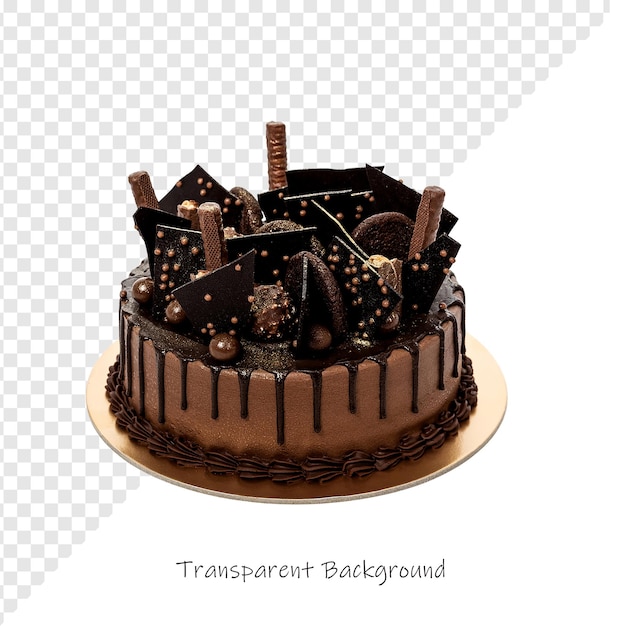 Torta di cioccolato decadente con ricche decorazioni
